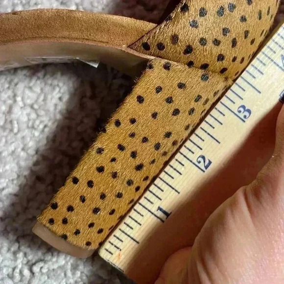 MADEWELL The Brooke Ankle Strap Open Toe Sandal Heels Spot Dot Calf Hair Size 7 - Picture 8 of 8